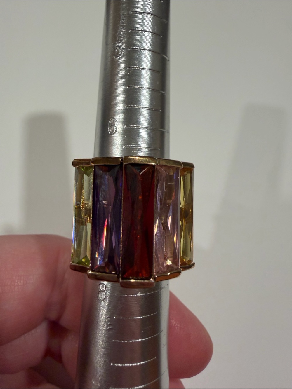 Vintage SETA 925 Multi-Colored Crystal Statement Ring Size 7